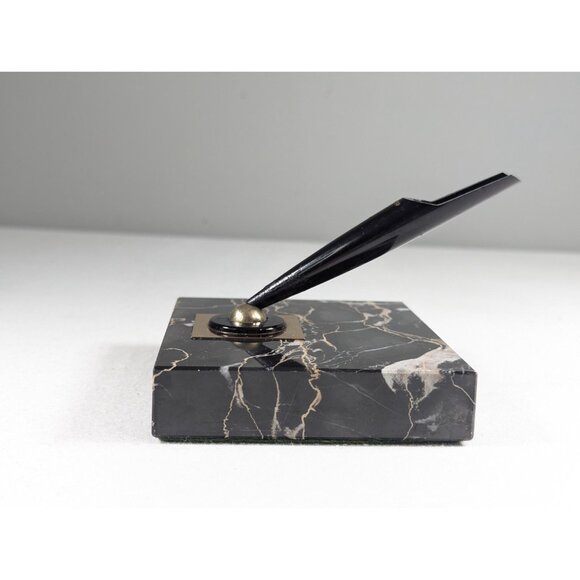 Vintage black marble Parker pen stand (with replacement pen), Home office decor, - Picture 3 of 10